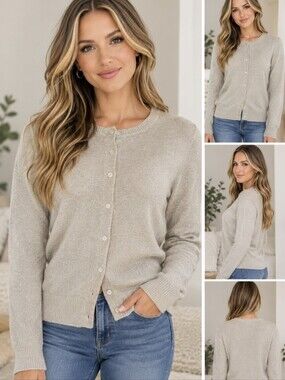 GAP Gold Metallic Button-Down Women's Cardigan Sweater NWT Small